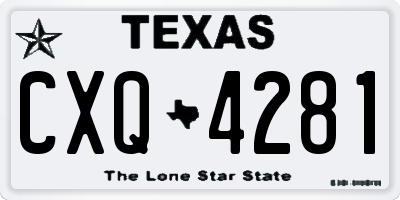 TX license plate CXQ4281