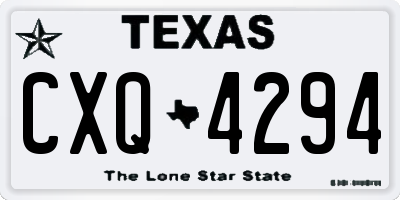 TX license plate CXQ4294