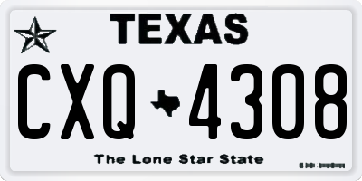 TX license plate CXQ4308