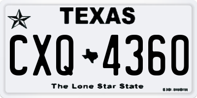 TX license plate CXQ4360