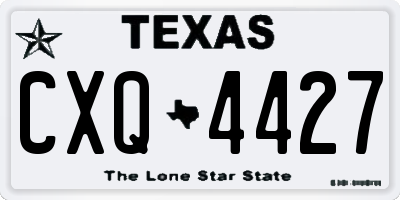 TX license plate CXQ4427