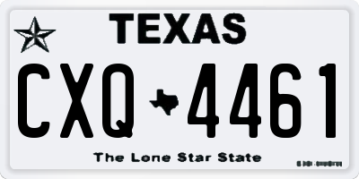 TX license plate CXQ4461