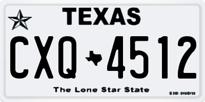 TX license plate CXQ4512