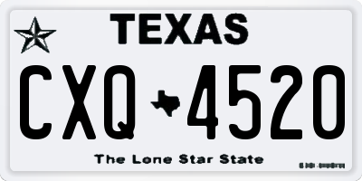TX license plate CXQ4520