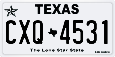 TX license plate CXQ4531