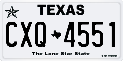 TX license plate CXQ4551