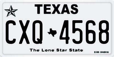 TX license plate CXQ4568