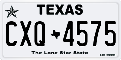 TX license plate CXQ4575
