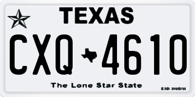 TX license plate CXQ4610