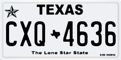 TX license plate CXQ4636