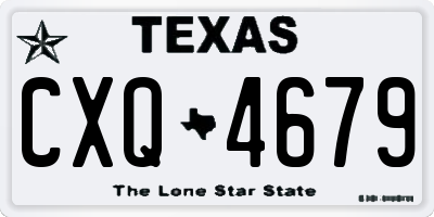 TX license plate CXQ4679