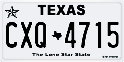 TX license plate CXQ4715