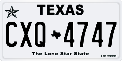 TX license plate CXQ4747