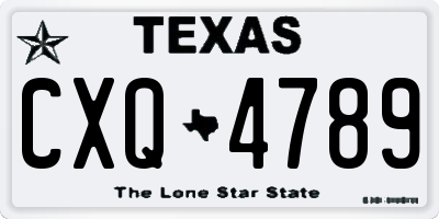 TX license plate CXQ4789