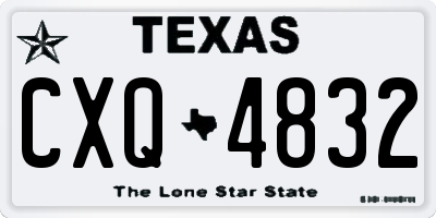 TX license plate CXQ4832