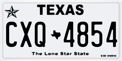 TX license plate CXQ4854