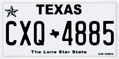 TX license plate CXQ4885