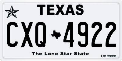 TX license plate CXQ4922
