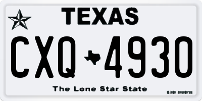 TX license plate CXQ4930