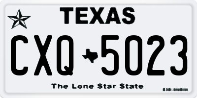 TX license plate CXQ5023