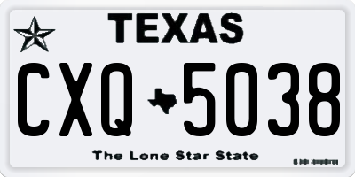 TX license plate CXQ5038