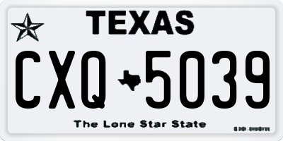 TX license plate CXQ5039