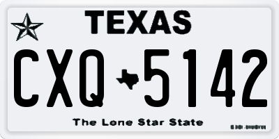 TX license plate CXQ5142