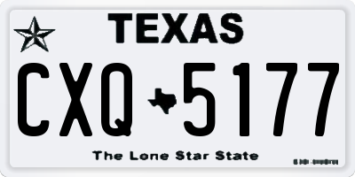 TX license plate CXQ5177