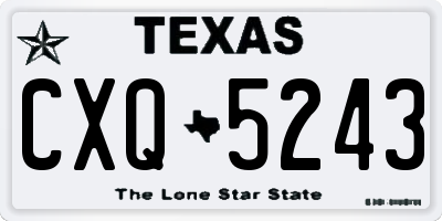 TX license plate CXQ5243