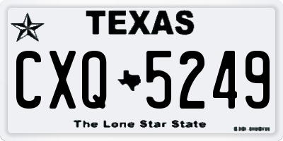 TX license plate CXQ5249