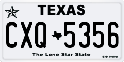TX license plate CXQ5356