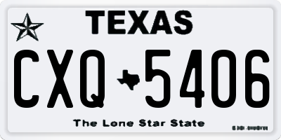 TX license plate CXQ5406