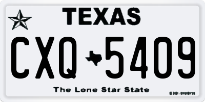 TX license plate CXQ5409