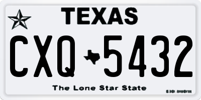 TX license plate CXQ5432