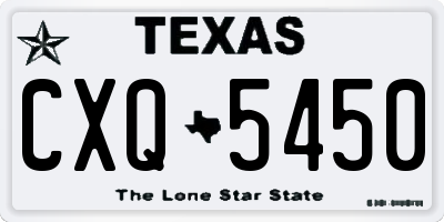 TX license plate CXQ5450