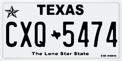 TX license plate CXQ5474