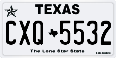 TX license plate CXQ5532
