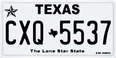 TX license plate CXQ5537