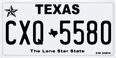 TX license plate CXQ5580