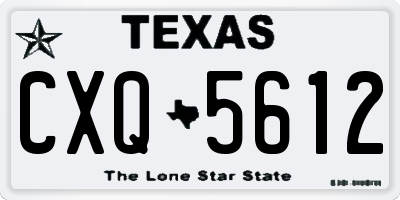 TX license plate CXQ5612