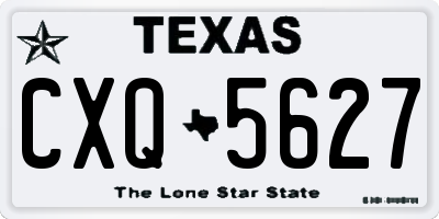 TX license plate CXQ5627