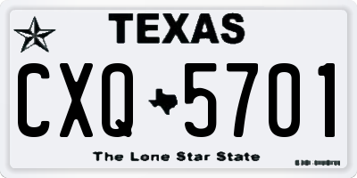 TX license plate CXQ5701