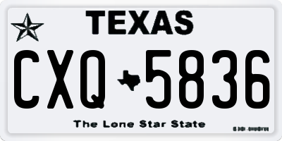 TX license plate CXQ5836