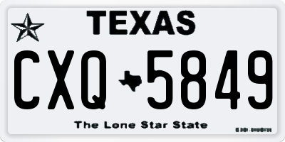 TX license plate CXQ5849