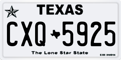 TX license plate CXQ5925