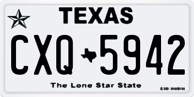 TX license plate CXQ5942