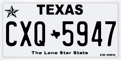 TX license plate CXQ5947