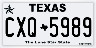 TX license plate CXQ5989