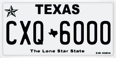 TX license plate CXQ6000