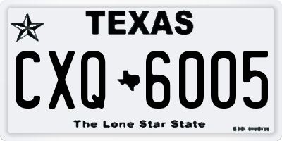 TX license plate CXQ6005